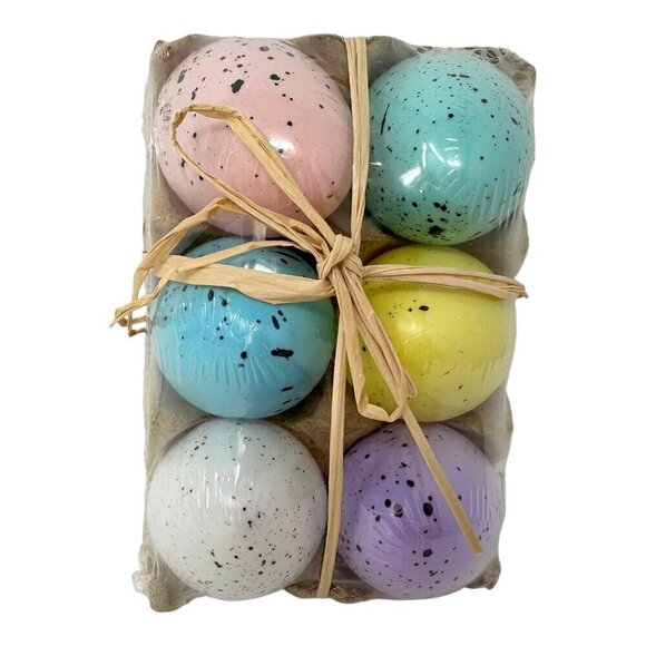 Farmhouse Speckled Eggs Crate Tiered Tray Decor Plastic Blue Pink Yellow Gift - Picture 2 of 11